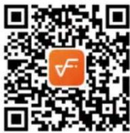 QR code with an orange square logo containing a white checkmark symbol in the center.