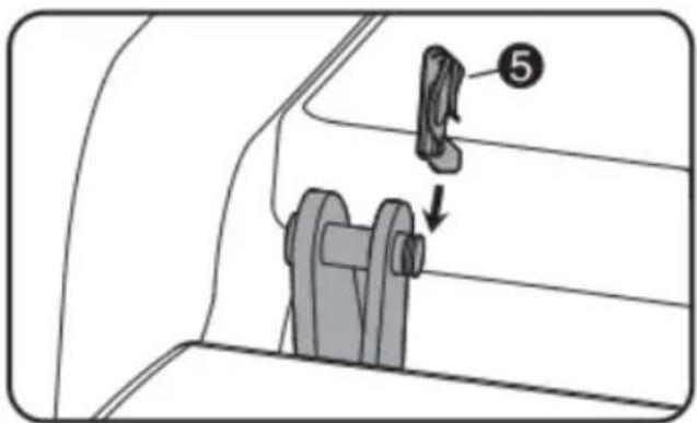 Diagram showing a mechanical component with labeled parts and directional arrows indicating movement or assembly.