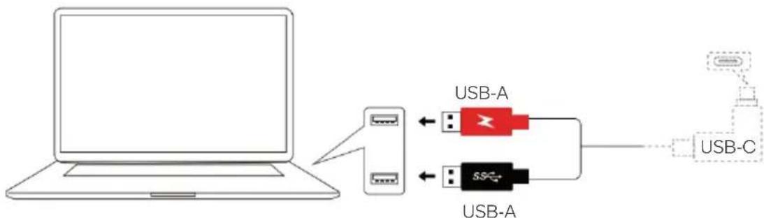 Kogan KAMN14TFDEA - Connecting using USB-C to USB-A Cable - 1