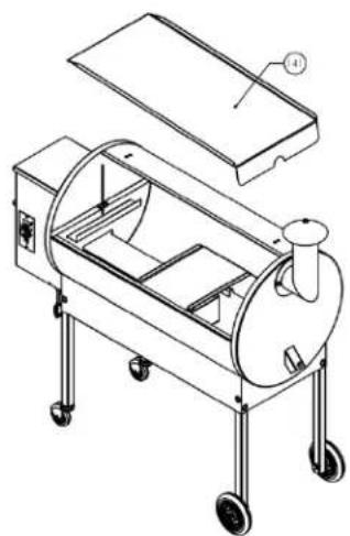 TRAEGER Texas BBQ075.02 - POSITIONING THE GREASE DRAIN PAN: - 2