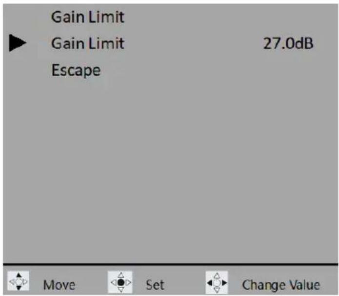 Gain Limit Gain Limit Escape 27.0dB Move Set Change Value