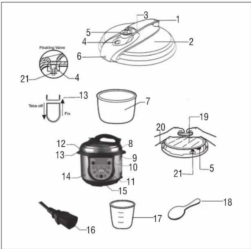 Floating Valve Take off Fix 13 21 4 5 6 7 8 9 10 12 13 14 15 16 17 18 20 21 21 19 3 1 2