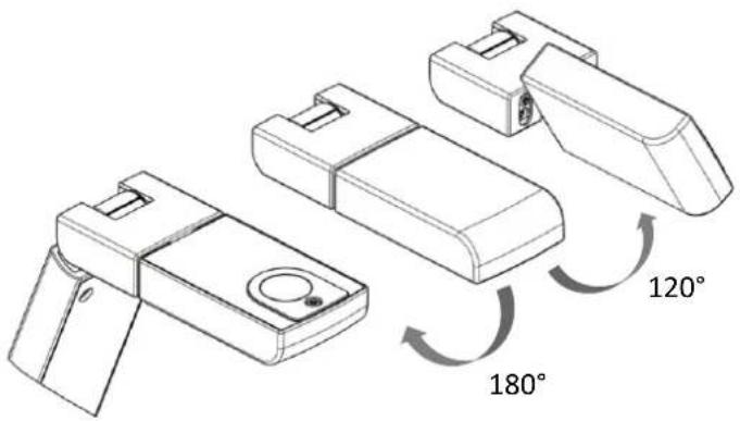 Technical diagram showing three mechanical components with angular measurements labeled 120° and 180°.