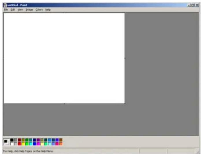 untitled - Paint File Edit View Image Colors Help For Help, click Help Topics on the Help Menu.