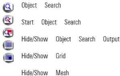 Object Search Start Object Search Hide/Show Object Search Output Hide/Show Grid Hide/Show Mesh