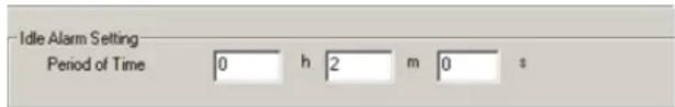 Idle Alarm Setting Period of Time 0 h 2 m 0 s