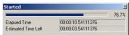 Started 76.7% Elapsed Time 00:00:10.54111376 Estimated Time Left 00:00:03.54111376
