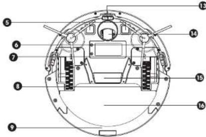 Technical diagram of a circular mechanical component with numbered parts for identification