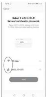 Select 2.4GHz Wi-Fi Network and enter password. IP: 666 I: 01.65437