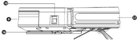 Technical diagram of a vehicle or container with numbered parts labeled 9, 10, 14, and 17.