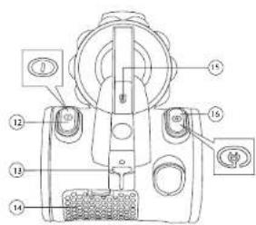 Technical diagram of a mechanical device with numbered components and labeled parts