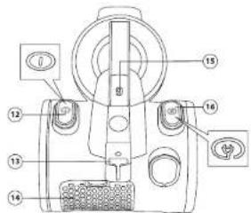 Technical diagram of a mechanical device with numbered components and labeled parts