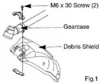 M6 x 30 Screw (2) Gearcase Debris Shield Fig.1