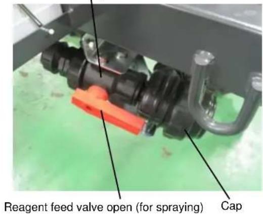 Reagent feed valve open (for spraying) Cap