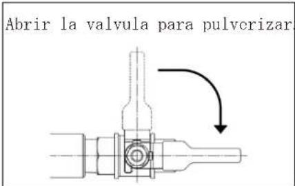 Abrir la valvula para pulverizar