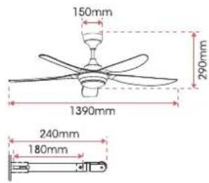 150mm 290mm 1390mm 240mm 180mm