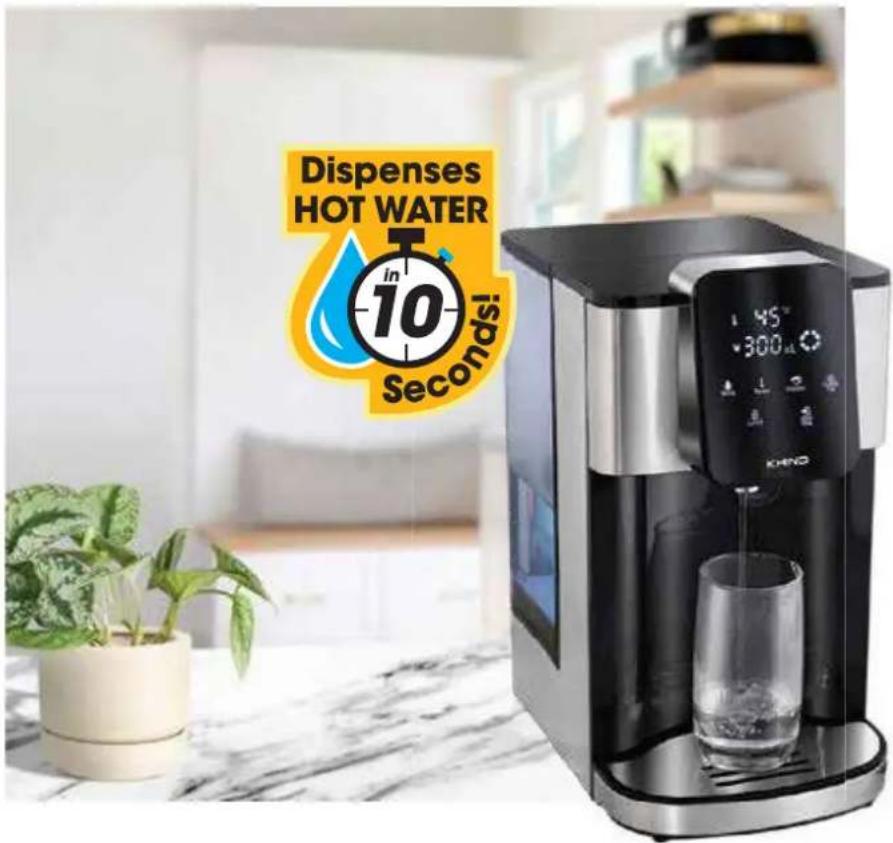 Dispenses HOT WATER in 10 Seconds!
