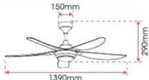 150mm 290mm 1390mm
