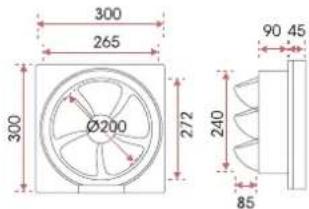 300 265 300 Ø200 272 90 45 240 85