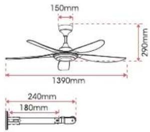 150mm 290mm 1390mm 240mm 180mm