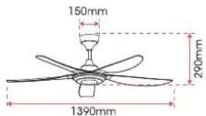150mm 200mm 1390mm