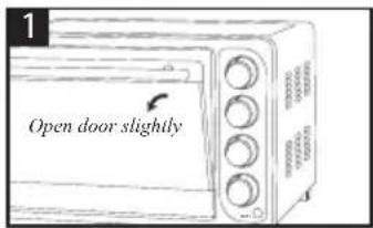 1 Open door slightly