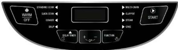 WARM OFF STANDARD CLOCK QUICK CLOCK CONSEE SOLP MULTIGRAM CLAPPOT STEAM CAVE START DUALY TIME FUNCTION