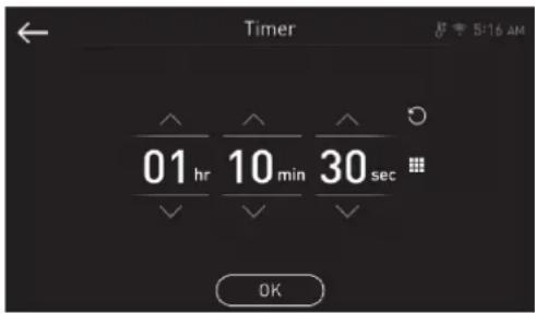 Timer 01 hr 10 min 30 sec OK