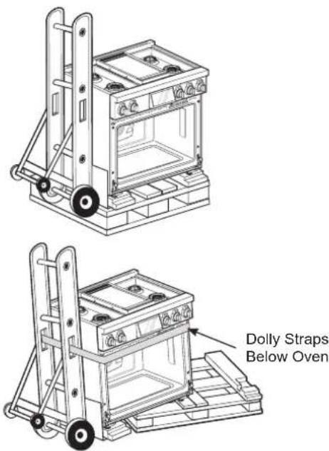 Dolly Straps Below Oven