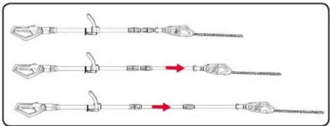 Ozito PXPPHTK-258 - Adjusting the telescope length - 3