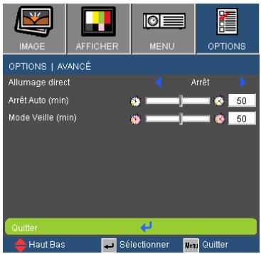OPTOMA GT720 - OPTIONS | AVANCÉ - 1