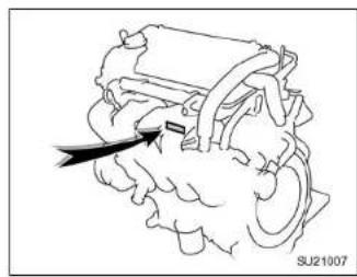 Technical line drawing of a mechanical component with an arrow pointing to a section (no text or symbols present)