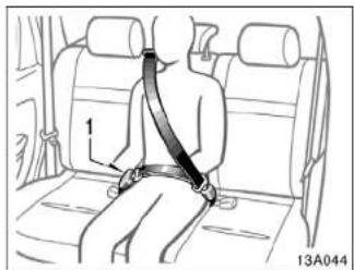 Line drawing of a person wearing a car seatbelt, no text or symbols present