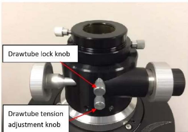 Drawtube lock knob Drawtube tension adjustment knob