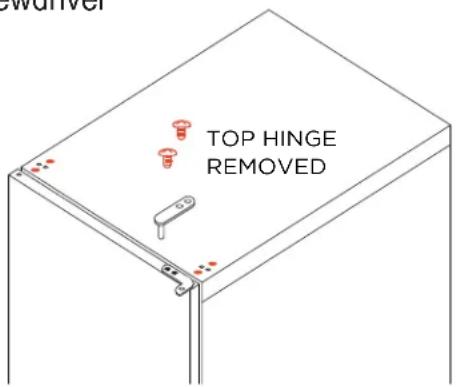 TOP HINGE REMOVED