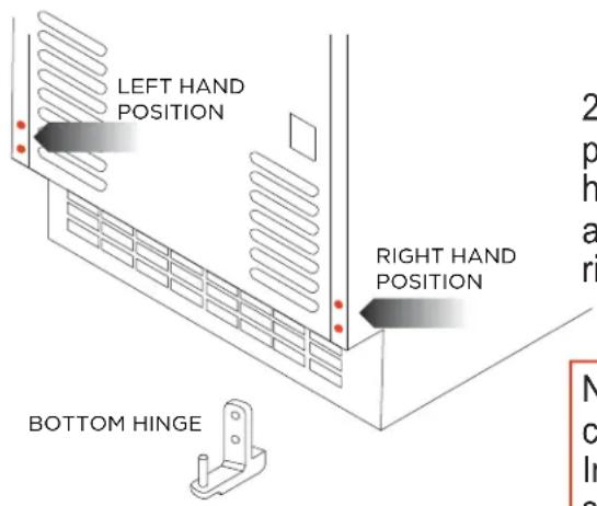LEFT HAND POSITION RIGHT HAND POSITION BOTTOM HINGE