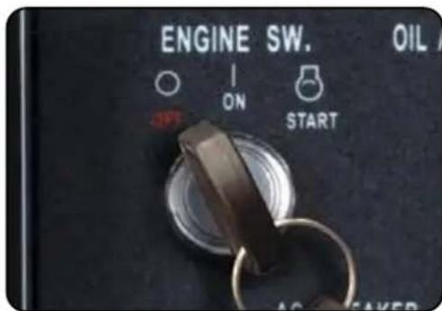 ENGINE SW. OIL OFF ON START