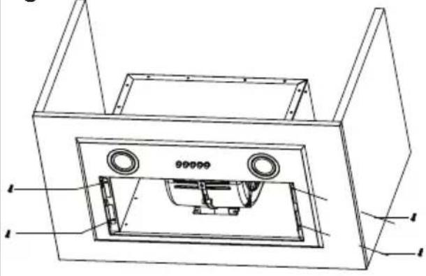 Technical diagram of a device casing with labeled components and internal structure