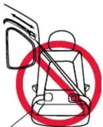 Safety warning symbol showing a car with a diagonal line crossing through it, indicating no hazard or absence of traffic.
