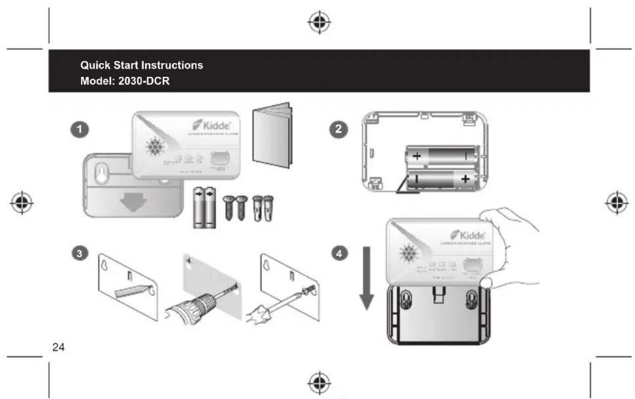 Quick Start Instructions Model: 2030-DCR 1 2 3 4 24