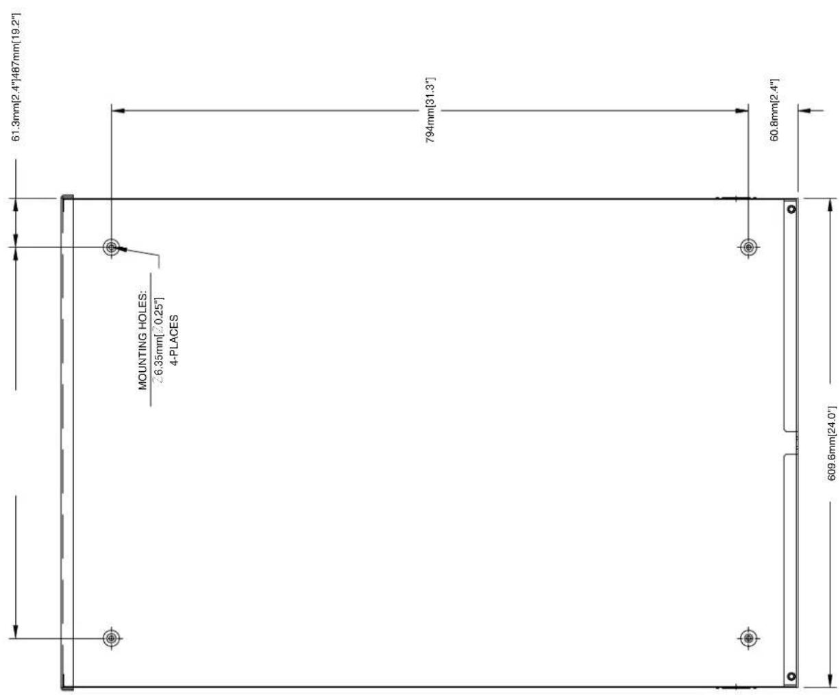 61.3mm[2.4"]487mm[19.2"] MOUNTING HOLES: 26.35mm[20.25"] 4-PLACES 794mm[31.3"] 60.8mm[2.4"] 609.6mm[24.0"]