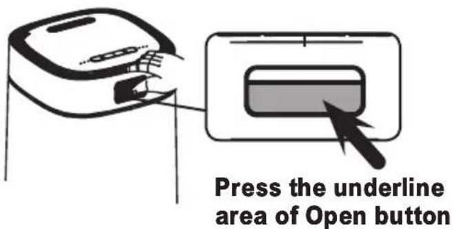 Press the underline area of Open button