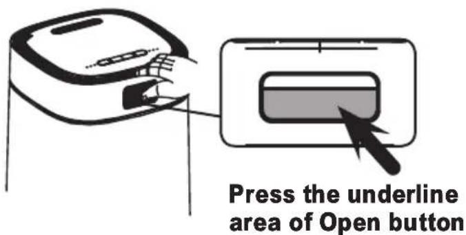 Press the underline area of Open button