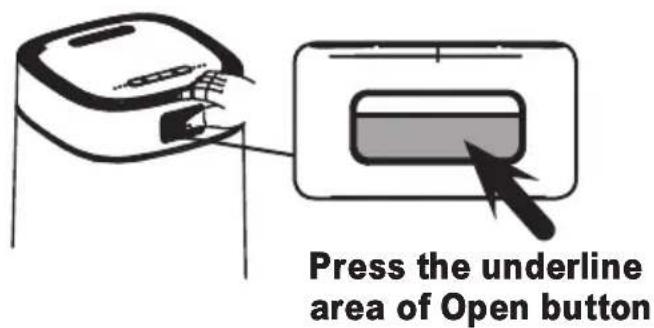 Press the underline area of Open button