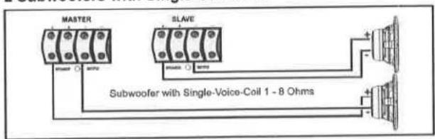 MASTER SLAVE Subwoofer with Single-Voice-Coil 1 - 8 Ohms