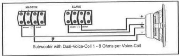 MASTER SLAVE Subwoofer with Dual-Voice-Coil 1 - 8 Ohms per Voice-Coil