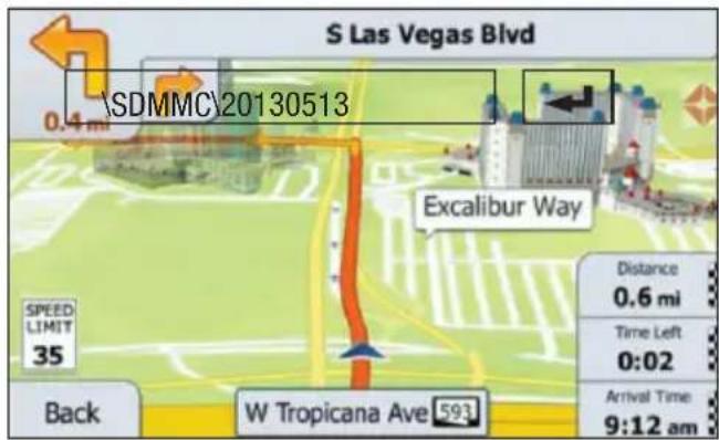 S Las Vegas Blvd \SDMMC20130513 Excalibur Way SPEED LIMIT 35 Back W Tropicana Ave 593 Distance 0.6 mi Time Left 0:02 Arrival Time 9:12 am
