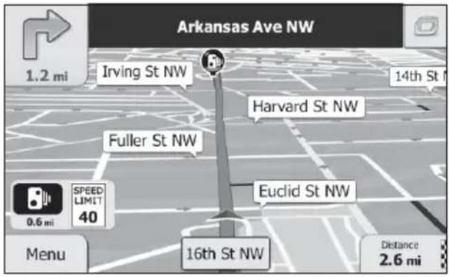 Arkansas Ave NW 1.2 mi Irving St NW Harvard St NW Fuller St NW Euclid St NW 0.6 mi SPEED LIMIT 40 16th St NW Menu Distance 2.6 mi