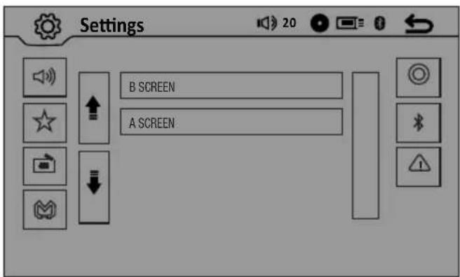 Settings B SCREEN A SCREEN