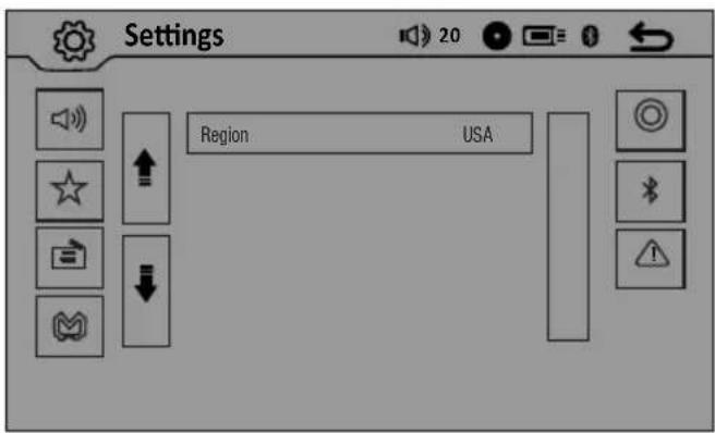Settings Region USA